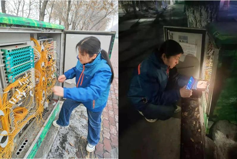 穆成喜在奎屯城区穗丰园小区维护光交箱