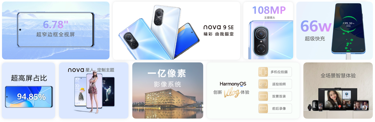 年轻人的一亿像素HarmonyOS手机，华为nova9 SE正式发布2199元起 - 通信终端