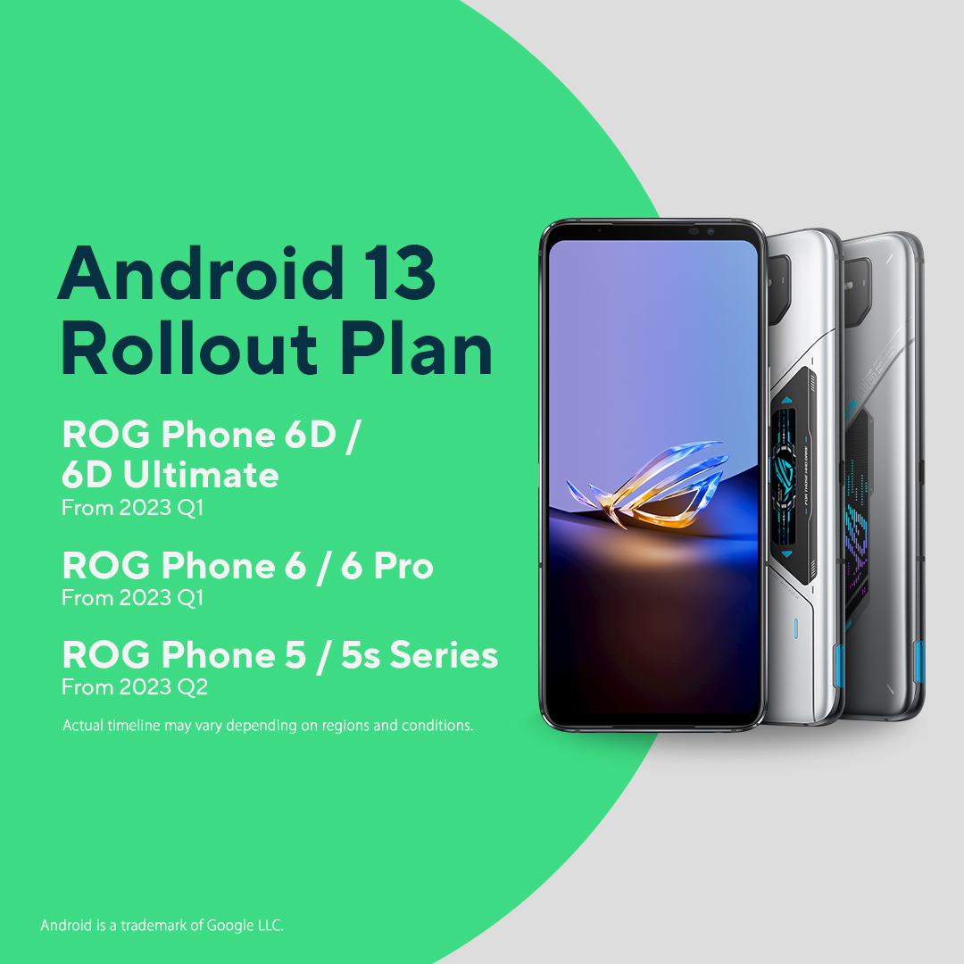 华硕与 ROG 公布智能手机 Android 13 适配计划 - 通信终端