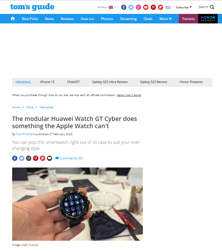 华为穿戴新物种惊艳巴展，荣获MWC 2023多个媒体大奖 - 通信终端