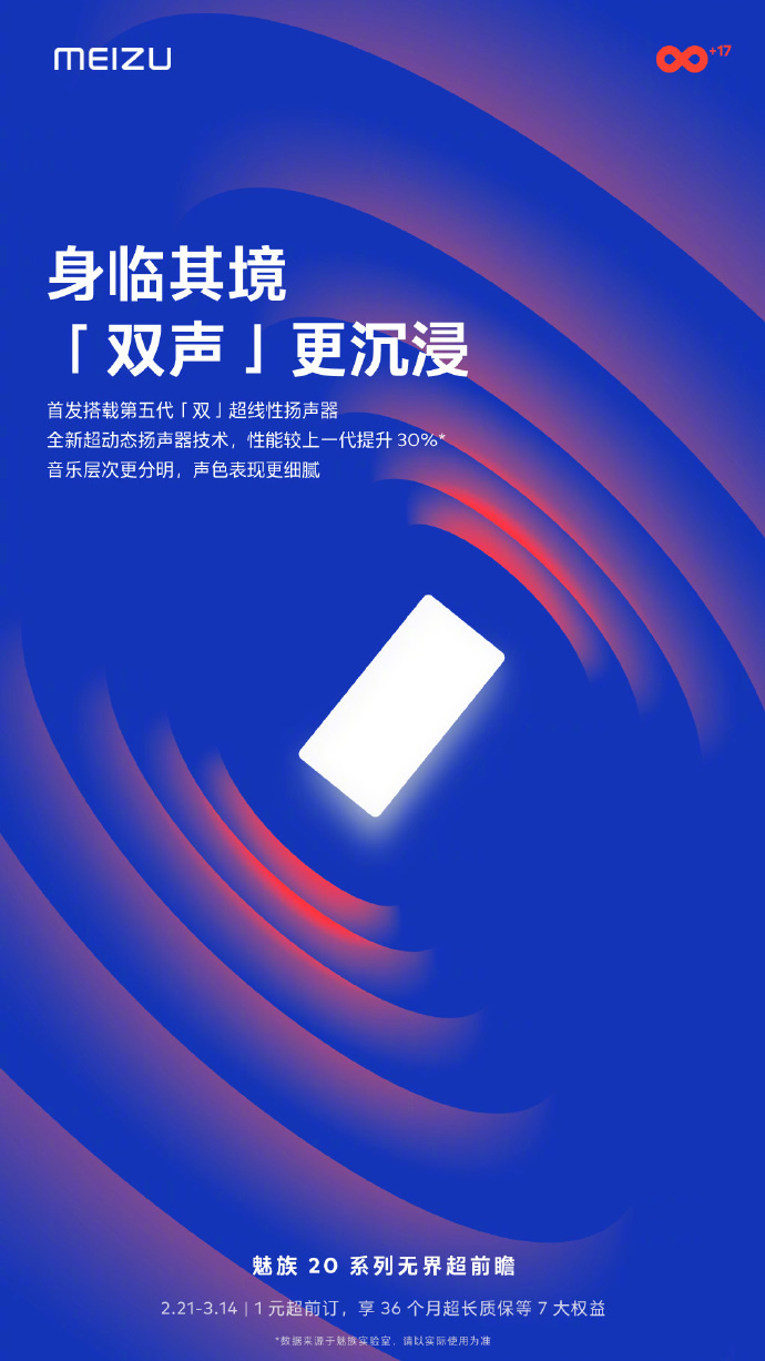 魅族20/Pro系列手机首发搭载第五代「双」超线性扬声器 - 通信终端