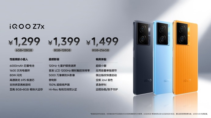 iQOOZ7x手机今日开售：LCD直屏+6000mAh电池，1299元起- C114通信网