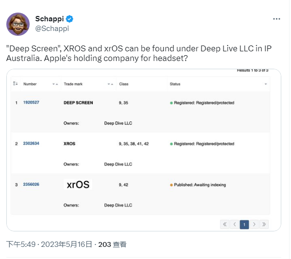 消息称苹果在 2017 年申请了头显相关的“Deep Screen”商标 - IT国际资讯