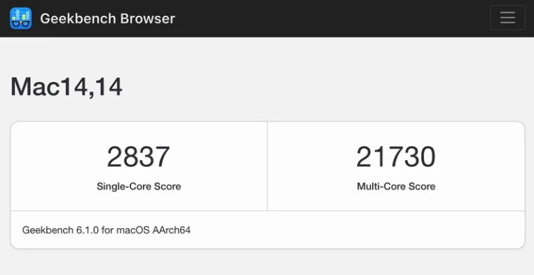 苹果M2 Ultra 芯片 Geekbench 6 跑分出炉，证实 CPU 性能提升 20% - 通信终端
