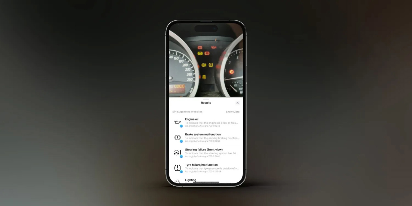 苹果iOS17升级“看图查询”功能，可识别仪表盘图标告诉你跳灯原因 - 通信终端