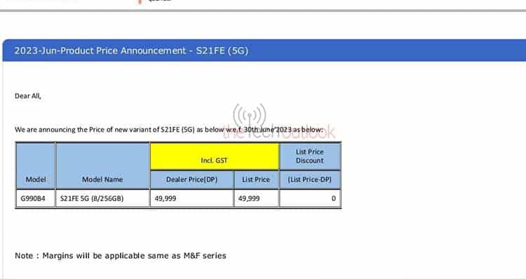 三星印度骁龙 888 版 Galaxy S21 FE 手机培训文档曝光：只有 8GB+256GB 一种组合 - 通信终端