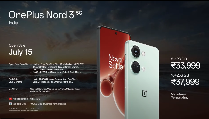 一加 Nord 3 / Nord CE 3 手机在印度发布，前者搭载天玑 9000 处理器 - 通信终端