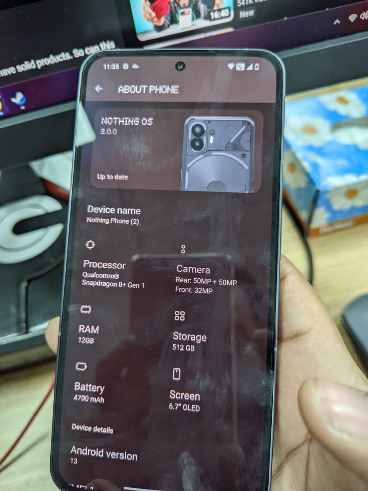 Nothing Phone (2) 上手真机图曝光：12GB+512GB 配置，6.7 英寸 OLED 直屏 - 通信终端
