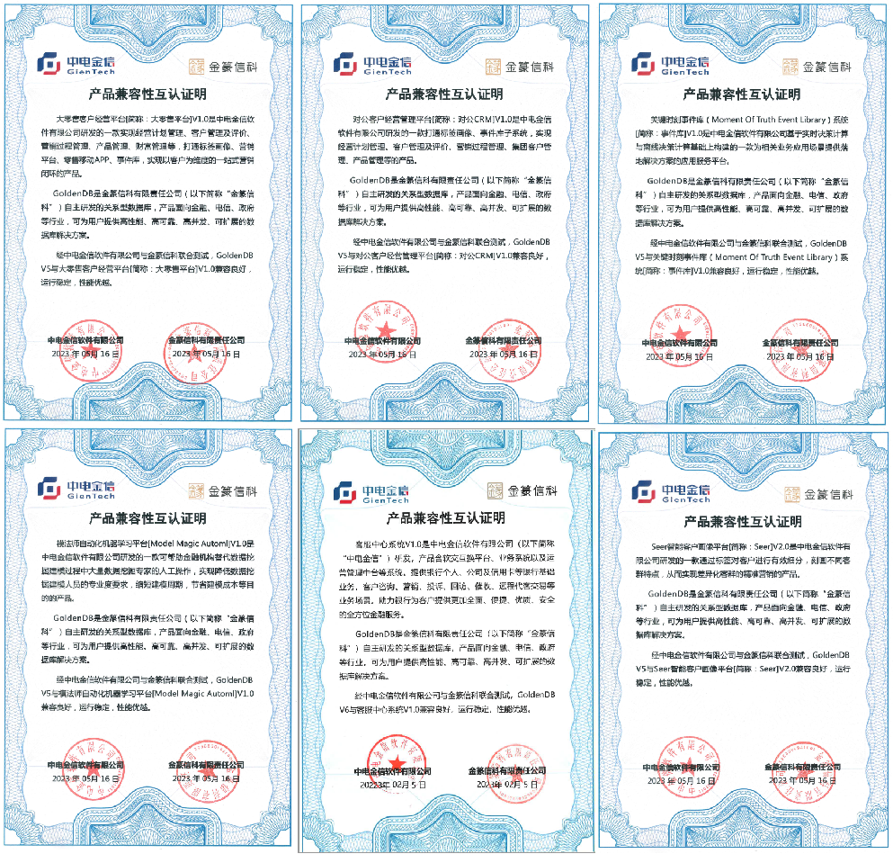 共建繁荣金融生态！中兴通讯GoldenDB完成中电金信六款产品互认证- C114通信网