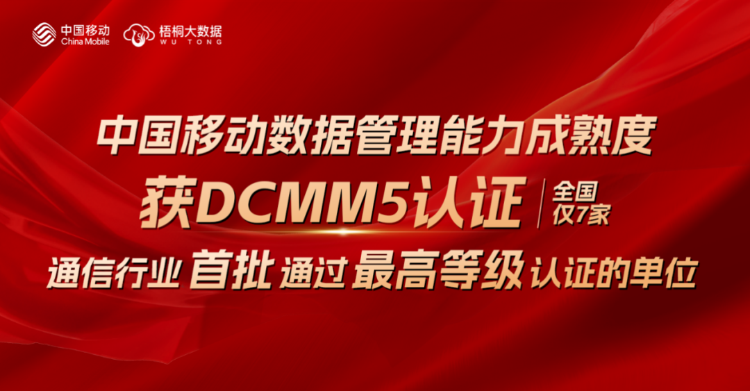 中国移动通过数据管理能力成熟度最高等级认证 - 中国移动