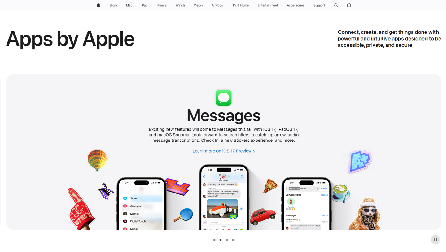 苹果上线“Apps by Apple”网站：披露旗下应用信息、展示官方 UI 设计 - IT国际资讯