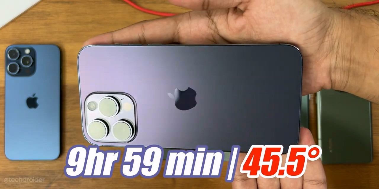 苹果iPhone15 Pro Max对比安卓旗舰续航测试 - 通信终端
