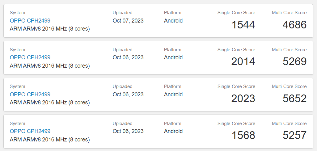 OPPO Find N3折叠屏手机国际版多次现身Geekbench 6，跑分情况飘忽不定 - 通信终端