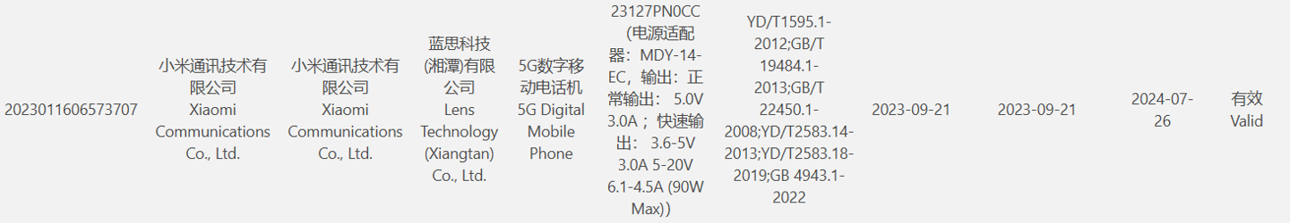 小米14/Pro手机三证齐全只待发布，首发澎湃 OS - 通信终端
