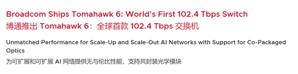 ͨ׿102.4TbpsоƬTomahawk 6о10GPU